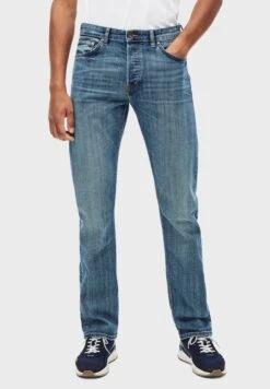 Mid Wash Straight Jeans