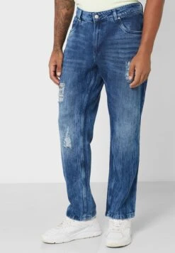 Straight Fit Distressed Jeans