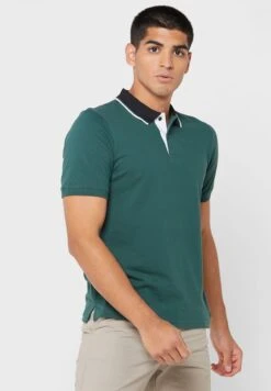 Jacquard Collar Polo Shirt