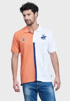 BEVERLY HILLS POLO CLUB Logo Color Block Polo