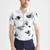 DeFacto Slim Fit Short Sleeve Leaf Print T-Shirt -Active Fashion Store 1 zoom desktop 1120