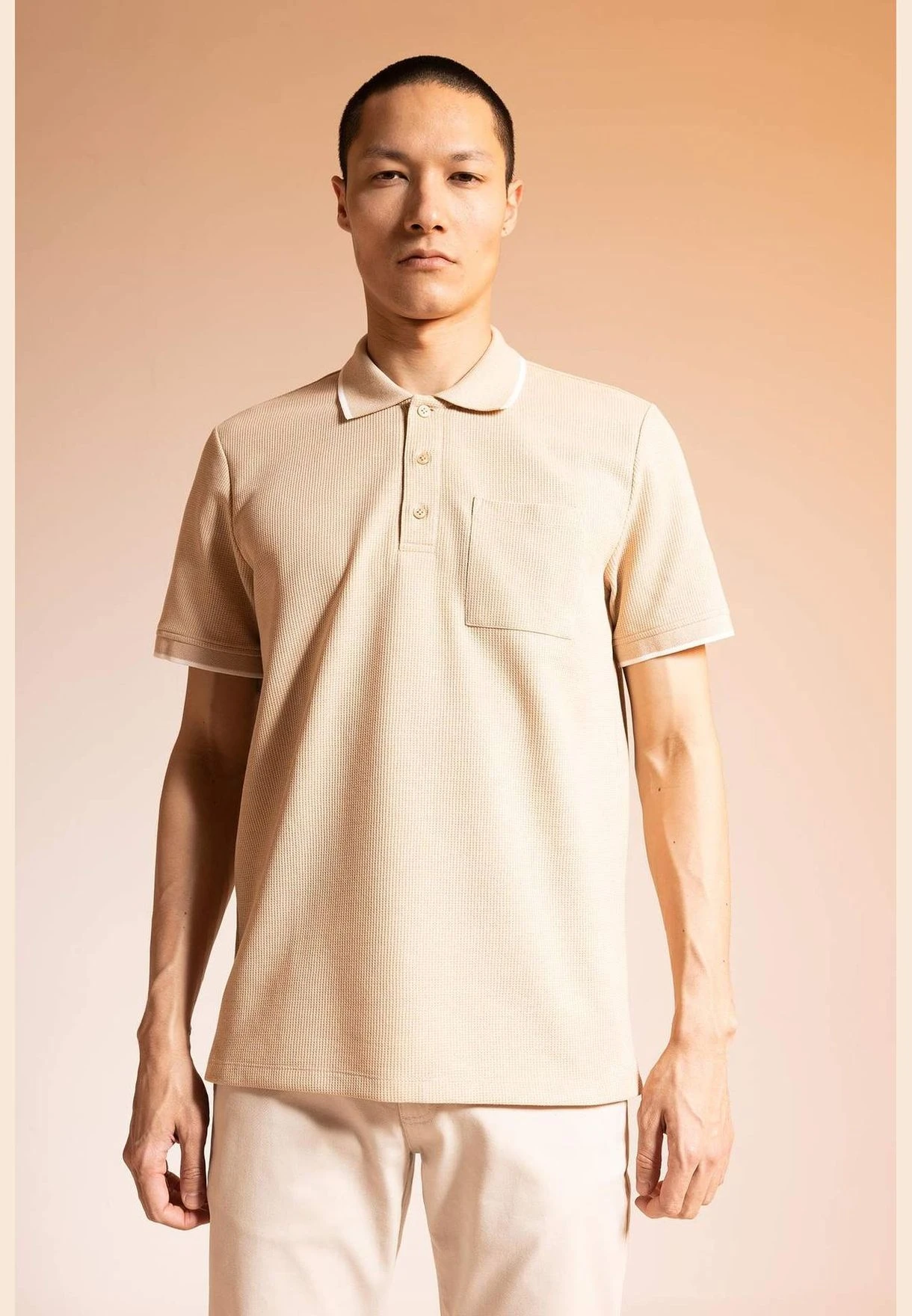 DeFacto Regular Fit Textured Short Sleeve Polo Shirt 3 DeFacto Regular Fit Textured Short Sleeve Polo Shirt