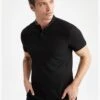 DeFacto Man Stand Up Collar Short Sleeve Knitted Polo T-Shirt -Active Fashion Store 1 zoom desktop 1211