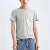 DeFacto Man Slim Fit Crew Neck Short Sleeve T-Shirt -Active Fashion Store 1 zoom desktop 167