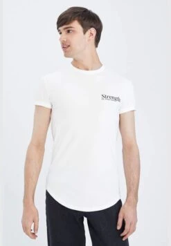 DeFacto Muscle Fit Short Sleeve Back Slogan Print T-Shirt