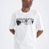 DeFacto Oversize Fit Crew Neck Short Sleeve Slogan Print T-Shirt -Active Fashion Store 1 zoom desktop 185