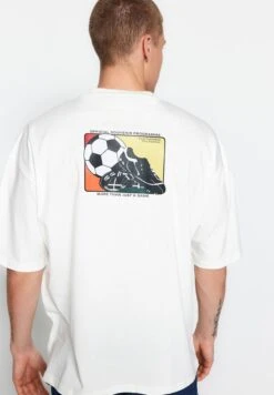 Trendyol Football Print Oversized Crew Neck T-Shirt