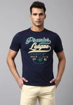 BEVERLY HILLS POLO CLUB Slogan Crew Neck T-Shirt