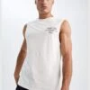 DeFacto Standard Fit Sleeveless Minimal Slogan Print Vest -Active Fashion Store 1 zoom desktop 516