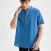 DeFacto Man Modern Fit V-Neck Woven Top Short Sleeve Shirt -Active Fashion Store 1 zoom desktop 598