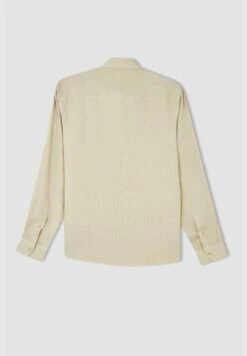 DeFacto Man Regular Fit Polo Neck Woven Top Long Sleeve Shirt