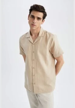 DeFacto Man Regular Fit Apache Neck Woven Top Short Sleeve Shirt