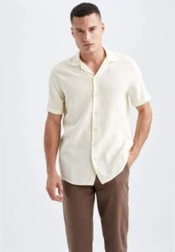 DeFacto Man Regular Fit Apache Neck Woven Top Short Sleeve Shirt