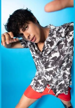 DeFacto Regular Fit Short Sleeve Palm Print Viscose Shirt