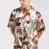 GRIMEY Viet Cong Beer Satin Button Up Shirt