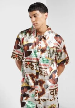 GRIMEY Viet Cong Beer Satin Button Up Shirt