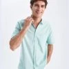 DeFacto Short Sleeved Regular Fit Button Down Polo Neck Shirt -Active Fashion Store 1 zoom desktop 726