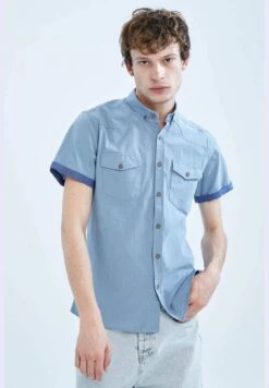 DeFacto Man Slim Fit Polo Neck Woven Short Sleeve Shirt