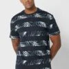 Only & Sons Leaf Print Crew Neck T-Shirt -Active Fashion Store 1 zoom desktop 78