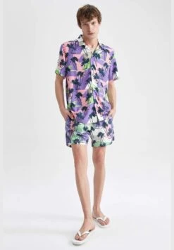 DeFacto Colour Block Palm Print Swimming Shorts