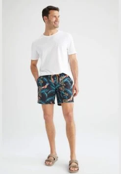 DeFacto Printed Shirred Waist Swim Short