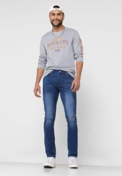 Distressed Knee Power Stretch Jeans -Active Fashion Store 2 zoom desktop 956