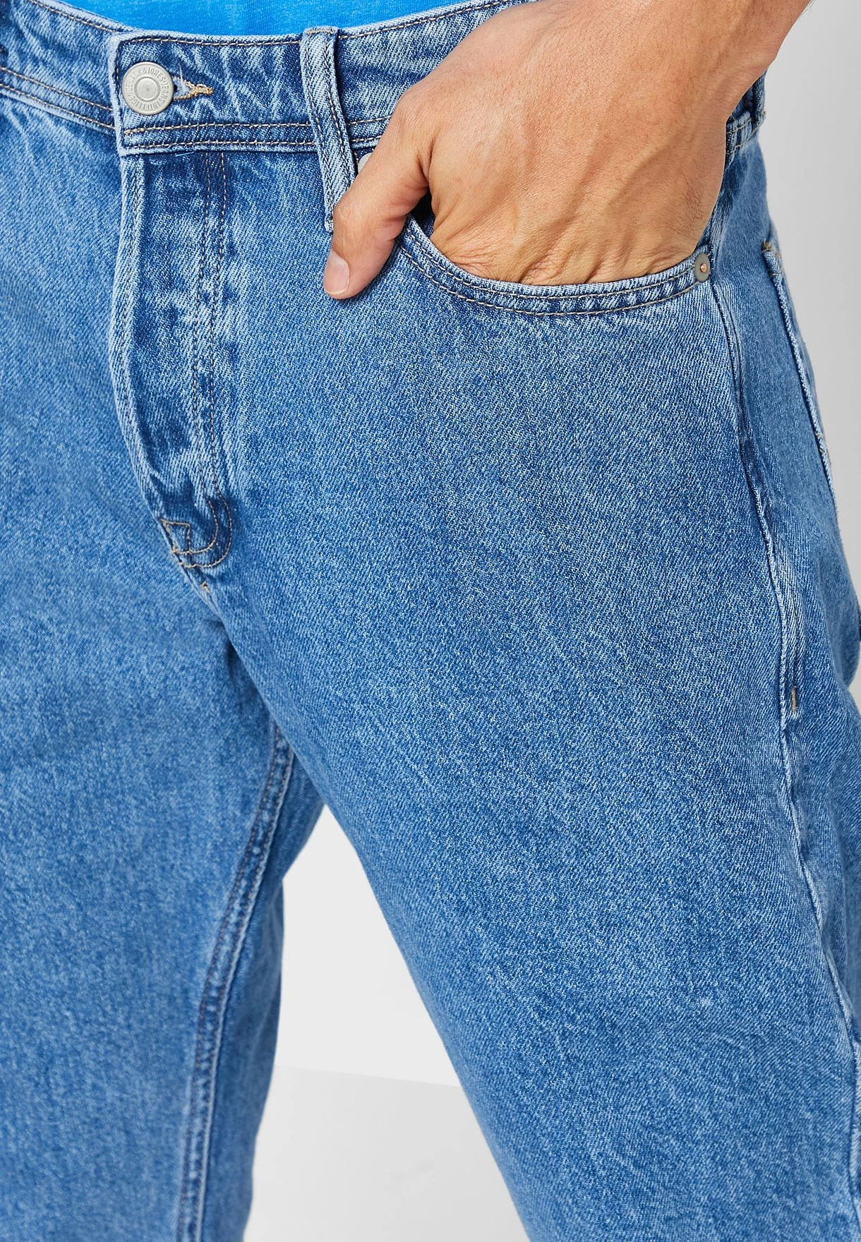 Jack & Jones Essential Mid Wash Regular Fit Jeans 5 Jack & Jones Essential Mid Wash Regular Fit Jeans - Image 3