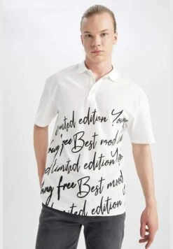 DeFacto Boxy Fit Short Sleeve Slogan Print Shirt -Active Fashion Store 3 zoom desktop 1101