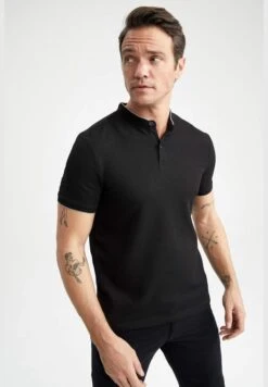 DeFacto Man Stand Up Collar Short Sleeve Knitted Polo T-Shirt -Active Fashion Store 3 zoom desktop 1197