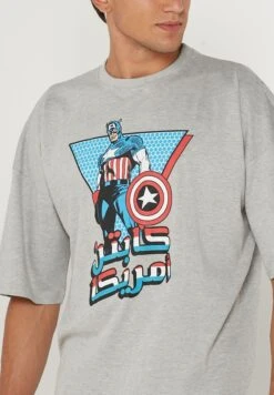 Marvel Captain America Oversized Crew Neck T-Shirt 8 Marvel Captain America Oversized Crew Neck T-Shirt -Active Fashion Store 3 zoom desktop 125