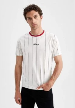 DeFacto Regular Fit Short Sleeve Striped Slogan Print T-Shirt 12 DeFacto Regular Fit Short Sleeve Striped Slogan Print T-Shirt -Active Fashion Store 3 zoom desktop 202