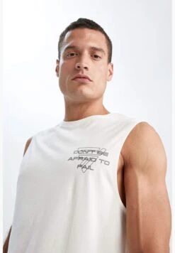 DeFacto Standard Fit Sleeveless Minimal Slogan Print Vest -Active Fashion Store 3 zoom desktop 513