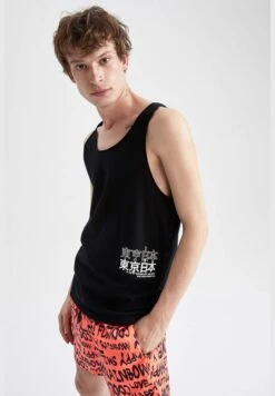 DeFacto Slim Fit Sleeveless Slogan Print Vest -Active Fashion Store 3 zoom desktop 542