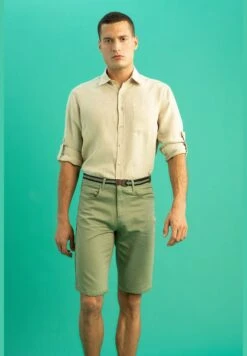 DeFacto Man Regular Fit Polo Neck Woven Top Long Sleeve Shirt -Active Fashion Store 3 zoom desktop 629