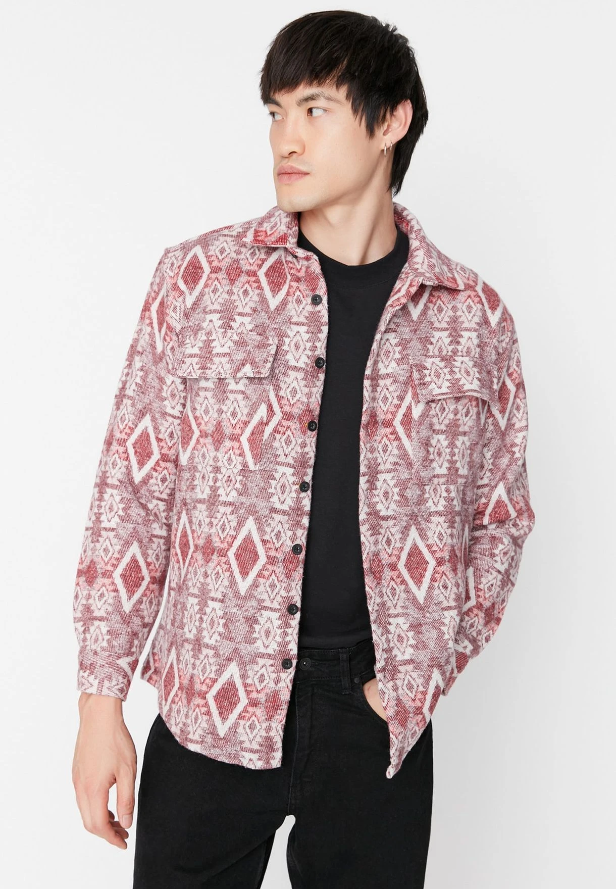 Trendyol Flap Pocket Printed Regular Fit Shirt 5 Trendyol Flap Pocket Printed Regular Fit Shirt - Image 3