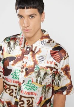 GRIMEY Viet Cong Beer Satin Button Up Shirt -Active Fashion Store 3 zoom desktop 714