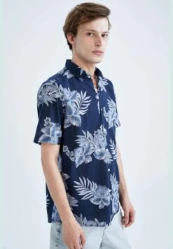 DeFacto Regular Fit Short Sleeve Floral Print Poplin Shirt -Active Fashion Store 3 zoom desktop 743
