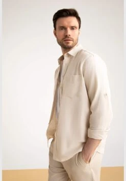 DeFacto Man Polo Neck Woven Long Sleeve Shirt -Active Fashion Store 3 zoom desktop 770