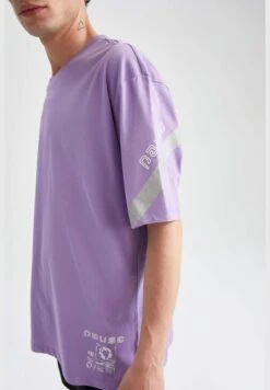 DeFacto Oversized Short Sleeve Stripe Detail T-Shirt -Active Fashion Store 4 zoom desktop 175