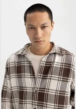 DeFacto Man Polo Neck Woven Long Sleeve Shirt -Active Fashion Store 4 zoom desktop 596