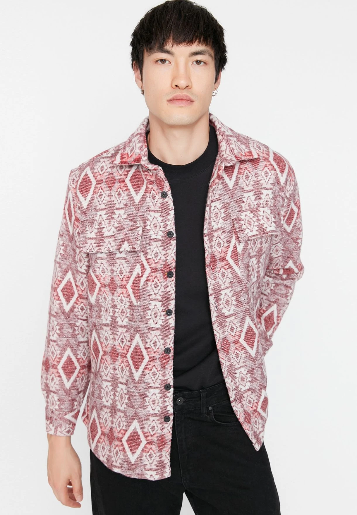 Trendyol Flap Pocket Printed Regular Fit Shirt 6 Trendyol Flap Pocket Printed Regular Fit Shirt - Image 4