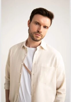 DeFacto Man Polo Neck Woven Long Sleeve Shirt -Active Fashion Store 4 zoom desktop 750