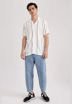 DeFacto Regular Fit Short Sleeve Striped Poplin Shirt -Active Fashion Store 5 zoom desktop 272