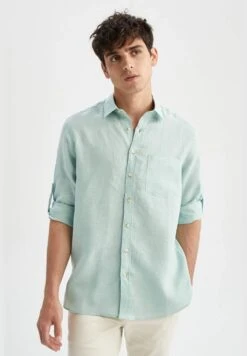 DeFacto Man Regular Fit Polo Neck Woven Top Long Sleeve Shirt -Active Fashion Store 6 zoom desktop 141