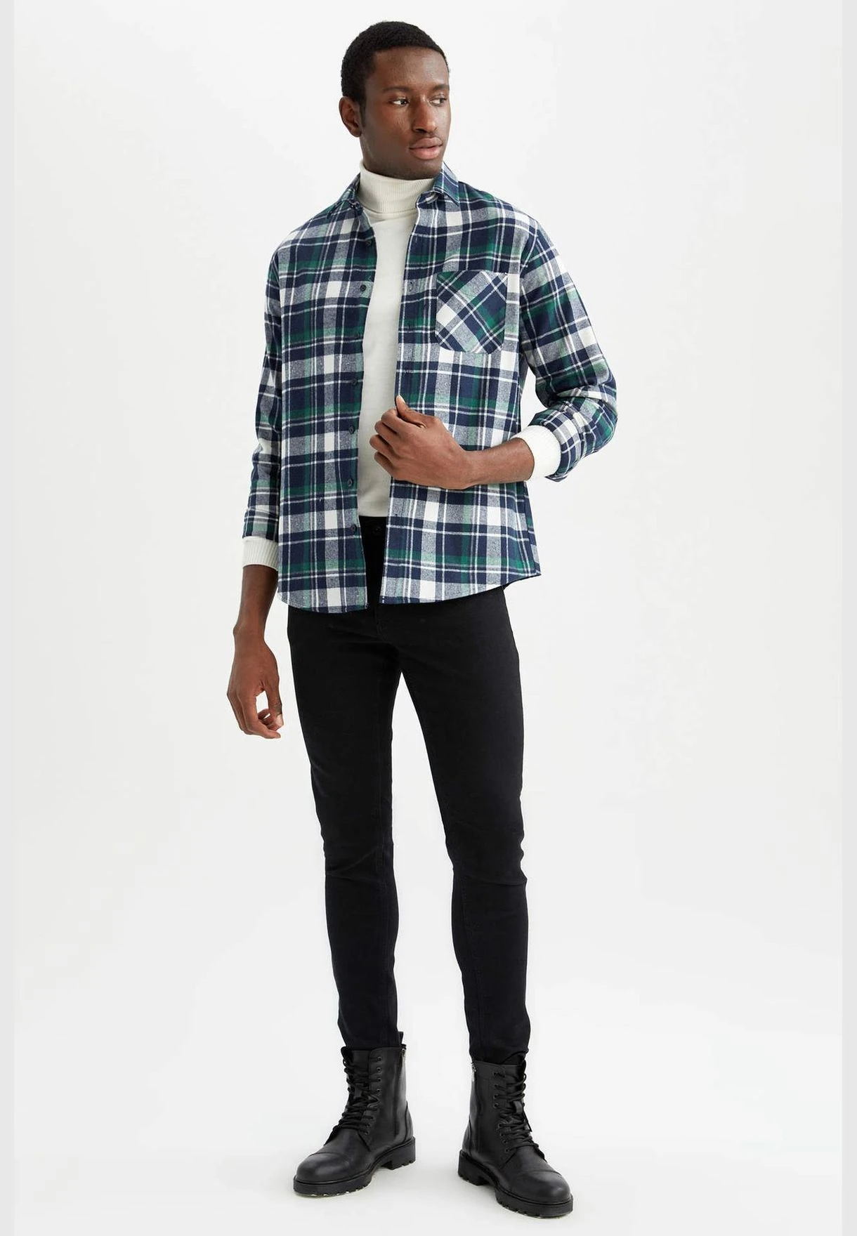 DeFacto Regular Fit Long Sleeve Check Print Knit Shirt 8 DeFacto Regular Fit Long Sleeve Check Print Knit Shirt - Image 6