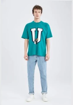 DeFacto Boxy Fit Short Sleeve Printed T-Shirt -Active Fashion Store 6 zoom desktop 15