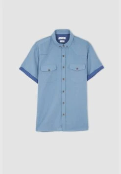 DeFacto Man Slim Fit Polo Neck Woven Short Sleeve Shirt -Active Fashion Store 6 zoom desktop 155