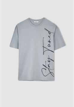 DeFacto Boxy Fit Crew Neck Shorts Sleeve Slogan Print T-Shirt -Active Fashion Store 6 zoom desktop 31