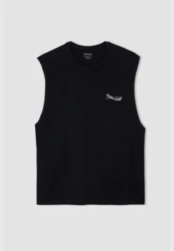 DeFacto Boxy Fit Sleeveless Minimal Slogan Print Vest -Active Fashion Store 6 zoom desktop 88