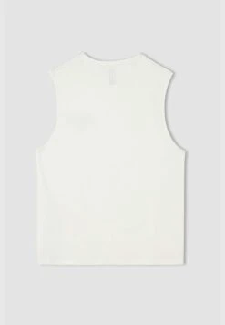 DeFacto Standard Fit Sleeveless Minimal Slogan Print Vest -Active Fashion Store 7 zoom desktop 56